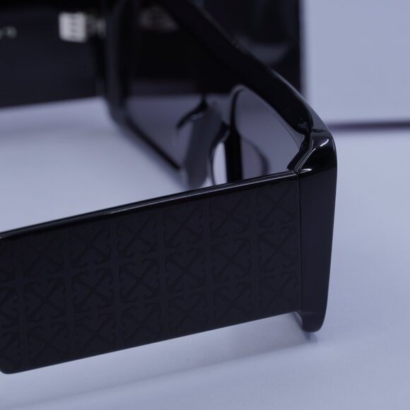 Off-White OERI140 TROY 1007 Rectangle Sunglasses – Black/Dark Grey - Picture 8 of 9